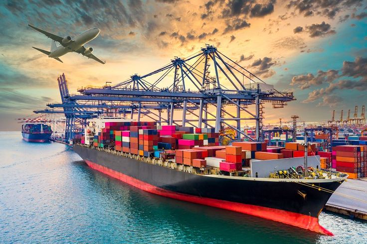 Container cargo ship, Global business import export commerce trade logistic and transportation worldwide by container cargo ship boat in the open sea, Freight shipping maritime vessel_